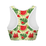 Cute Tropical Watermelon Pattern Print Women's Sports Bra