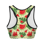 Cute Tropical Watermelon Pattern Print Women's Sports Bra