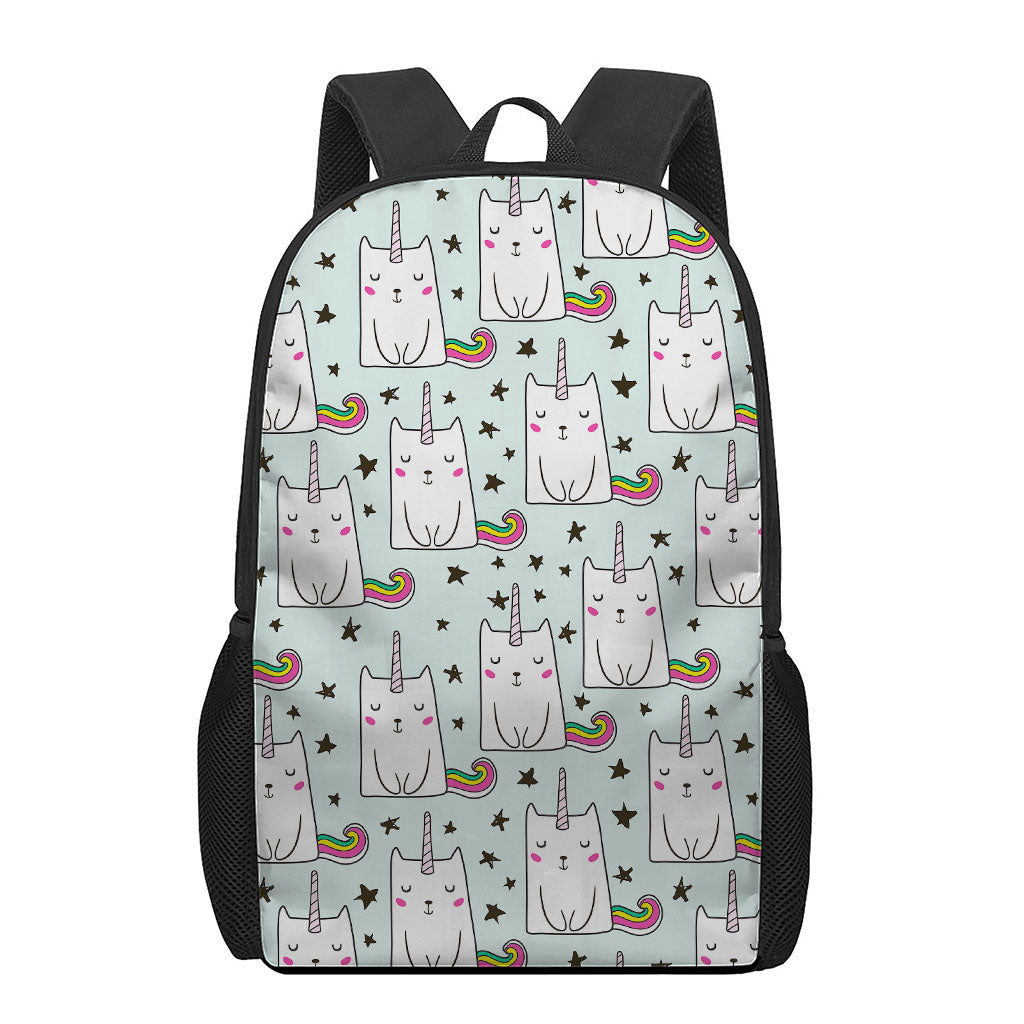Cute Unicorn Cat Pattern Print 17 Inch Backpack