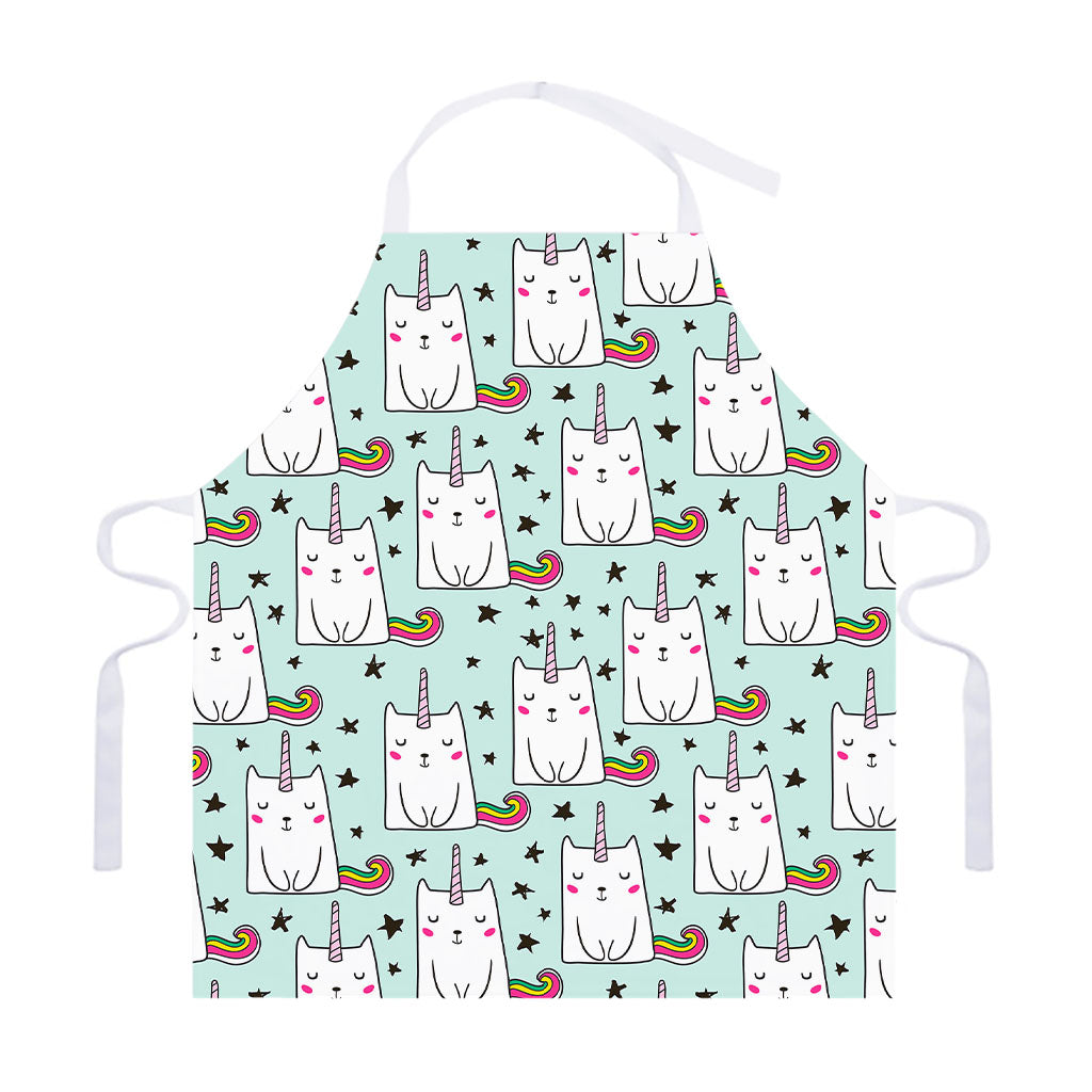 Cute Unicorn Cat Pattern Print Adjustable Apron