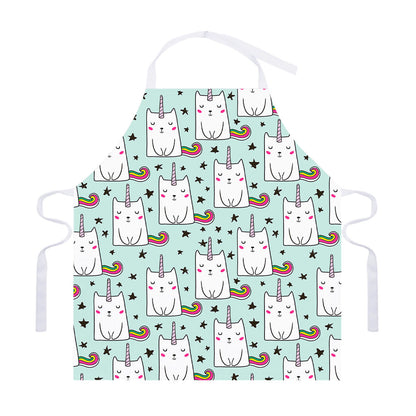 Cute Unicorn Cat Pattern Print Adjustable Apron