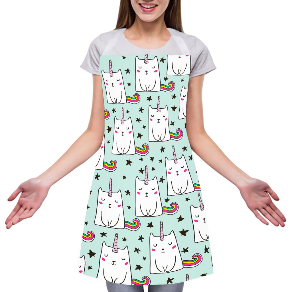 Cute Unicorn Cat Pattern Print Adjustable Apron