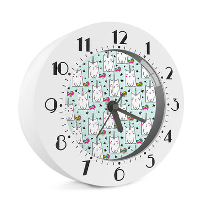 Cute Unicorn Cat Pattern Print Alarm Clock
