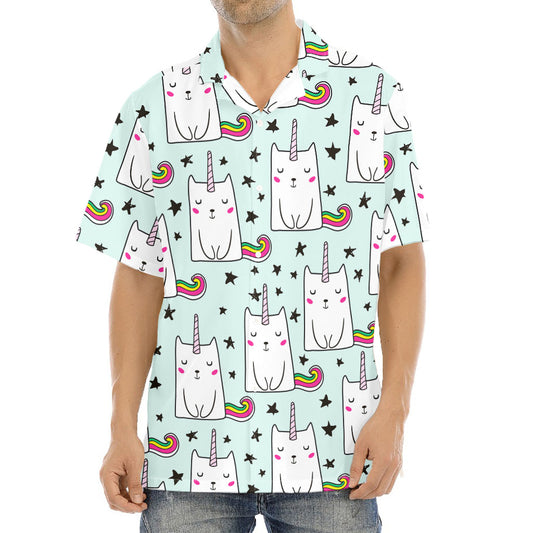 Cute Unicorn Cat Pattern Print Aloha Shirt
