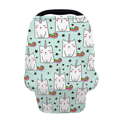 Cute Unicorn Cat Pattern Print Baby Seat Cover
