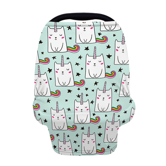 Cute Unicorn Cat Pattern Print Baby Seat Cover