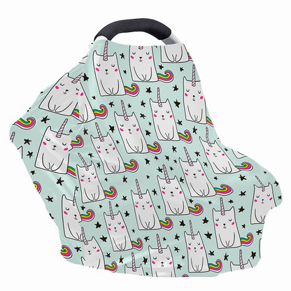 Cute Unicorn Cat Pattern Print Baby Seat Cover