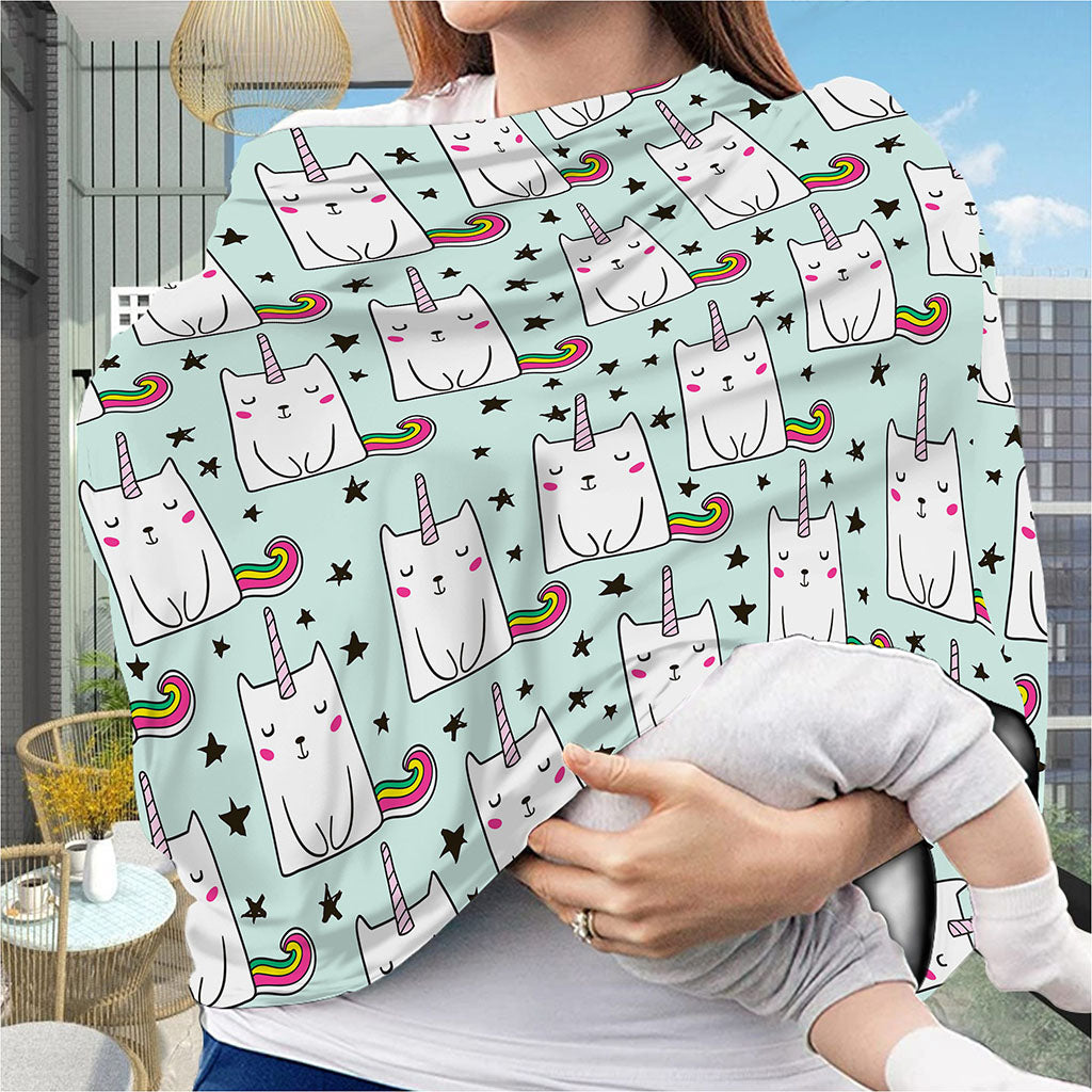 Cute Unicorn Cat Pattern Print Baby Seat Cover