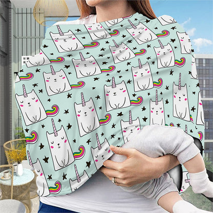 Cute Unicorn Cat Pattern Print Baby Seat Cover