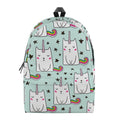 Cute Unicorn Cat Pattern Print School Backpack