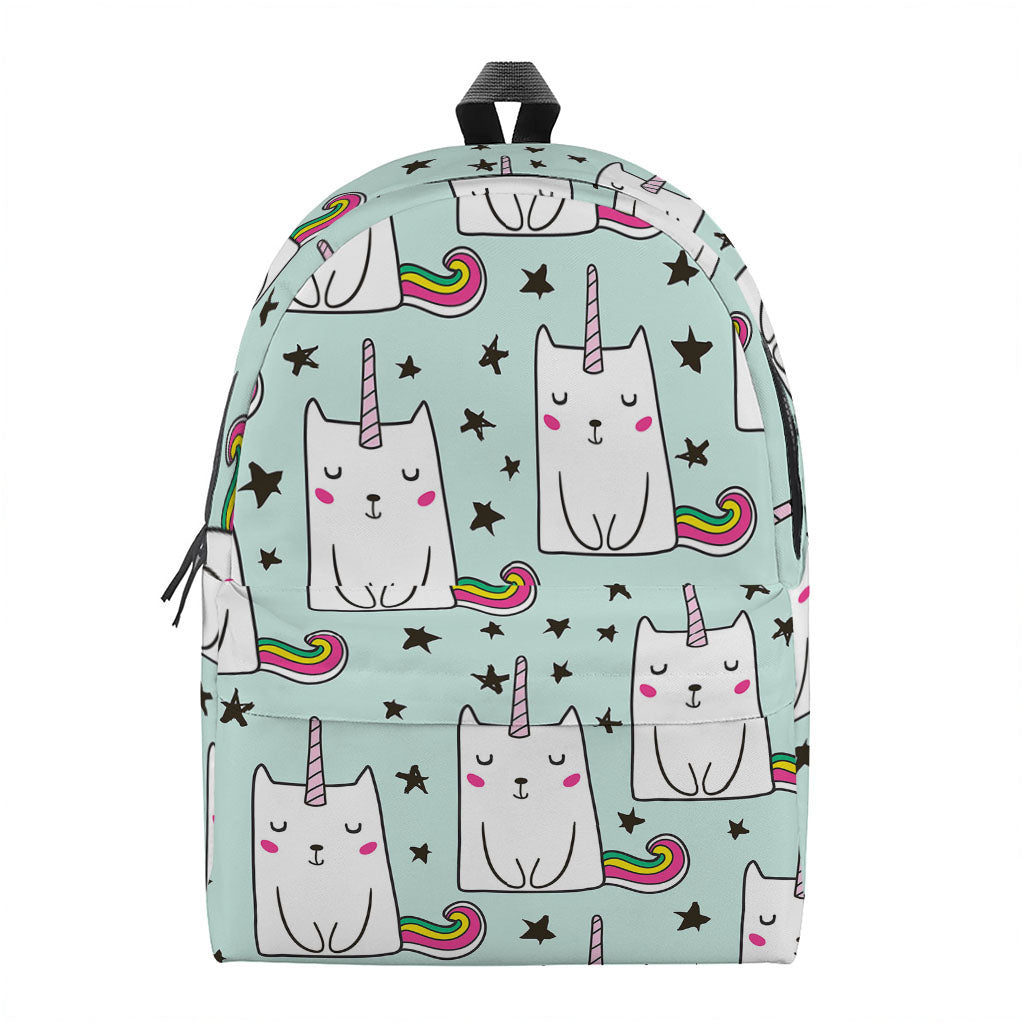 Cute Unicorn Cat Pattern Print Backpack