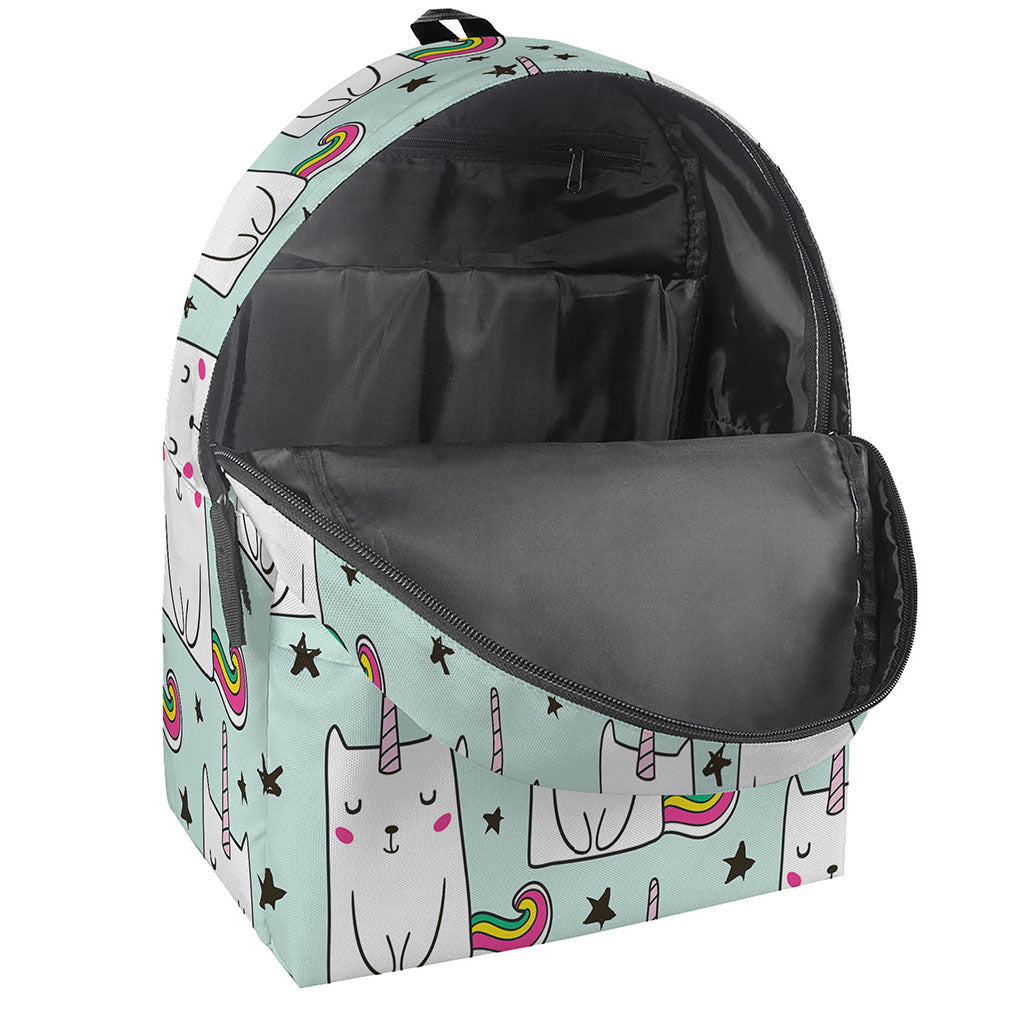 Cute Unicorn Cat Pattern Print Backpack
