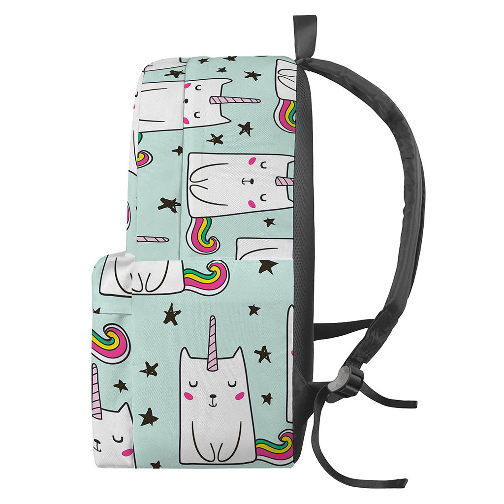 Cute Unicorn Cat Pattern Print Backpack