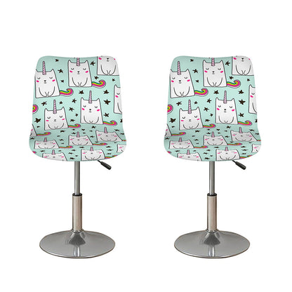 Cute Unicorn Cat Pattern Print Bar Stool Covers