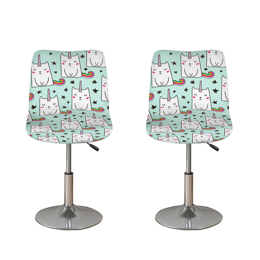 Cute Unicorn Cat Pattern Print Bar Stool Covers