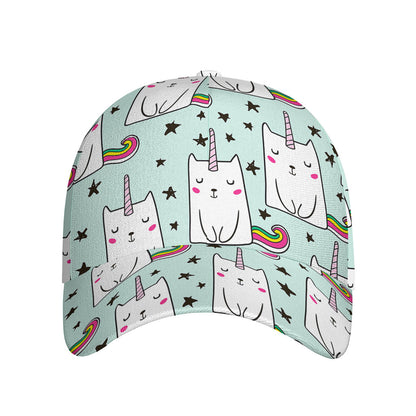 Cute Unicorn Cat Pattern Print Baseball Cap