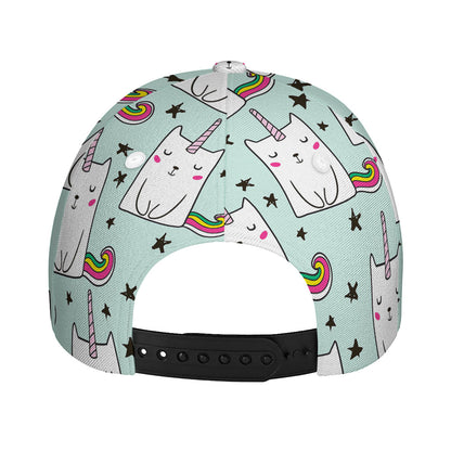 Cute Unicorn Cat Pattern Print Baseball Cap
