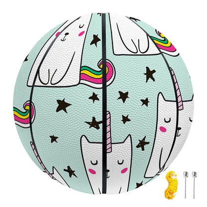 Cute Unicorn Cat Pattern Print Basketball