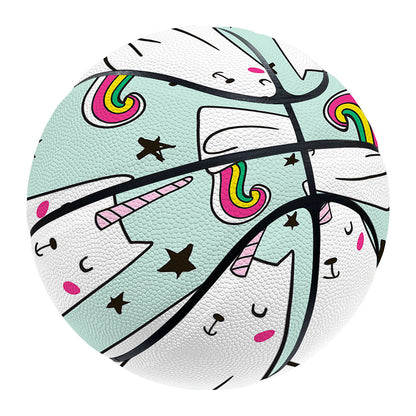 Cute Unicorn Cat Pattern Print Basketball