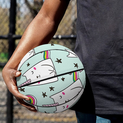 Cute Unicorn Cat Pattern Print Basketball