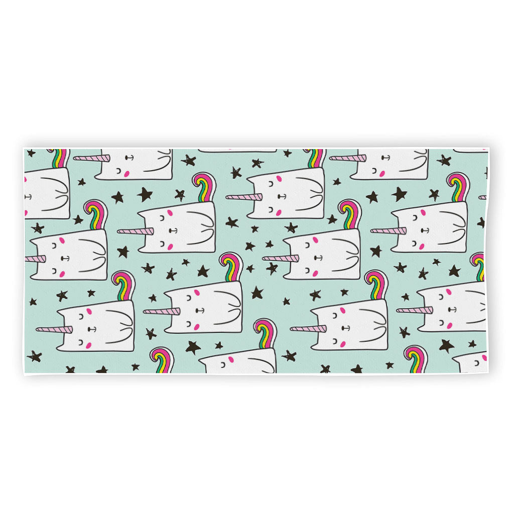 Cute Unicorn Cat Pattern Print Beach Towel