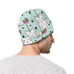Cute Unicorn Cat Pattern Print Beanie