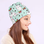 Cute Unicorn Cat Pattern Print Beanie