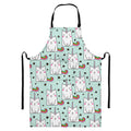 Cute Unicorn Cat Pattern Print Bib Apron With Pocket