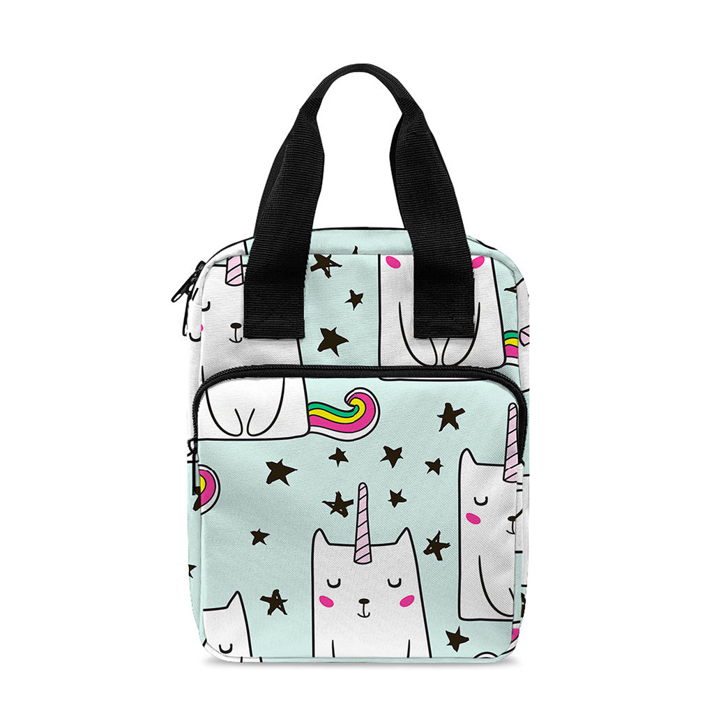 Cute Unicorn Cat Pattern Print Bible Tote Bag