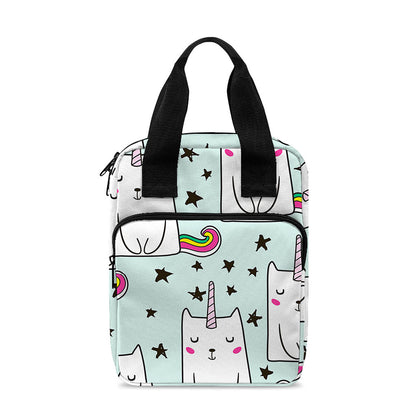 Cute Unicorn Cat Pattern Print Bible Tote Bag