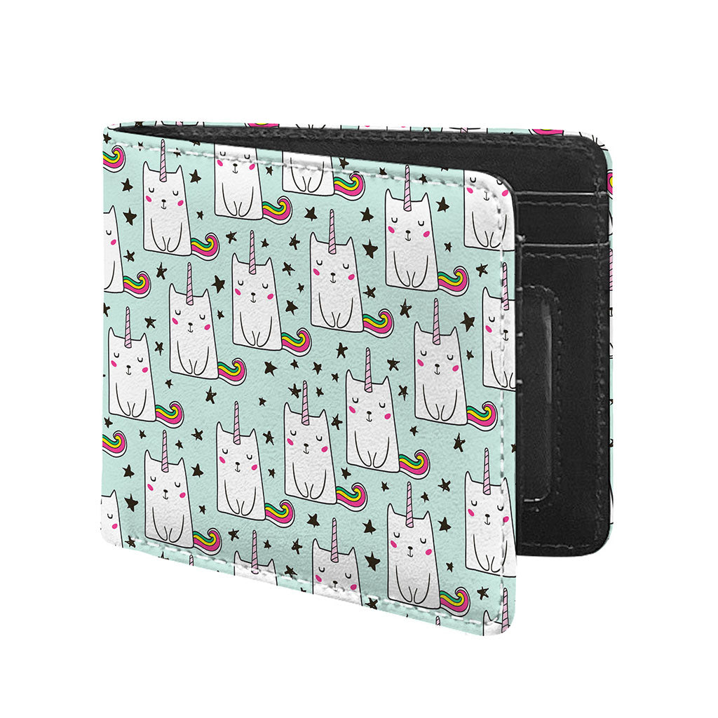 Cute Unicorn Cat Pattern Print Bifold Wallet