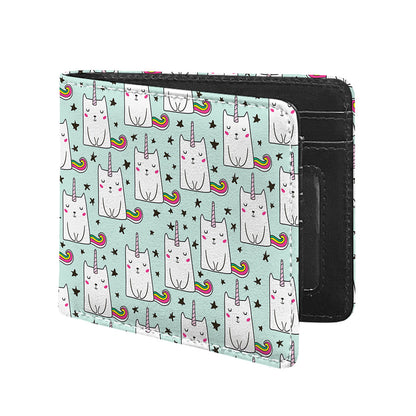 Cute Unicorn Cat Pattern Print Bifold Wallet
