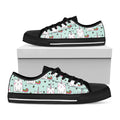 Cute Unicorn Cat Pattern Print Black Low Top Sneakers