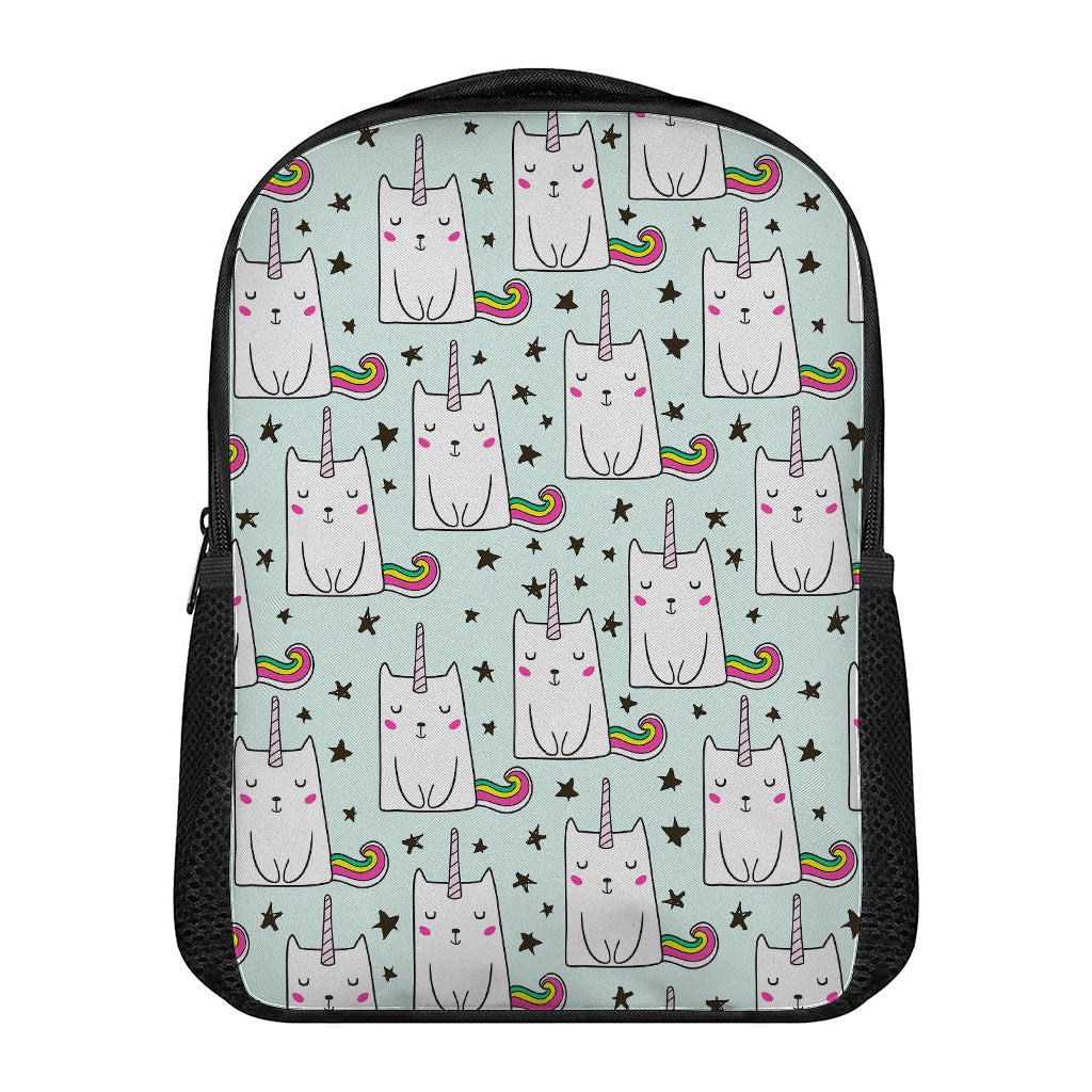 Cute Unicorn Cat Pattern Print Casual Backpack