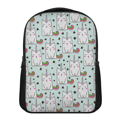 Cute Unicorn Cat Pattern Print Casual Backpack