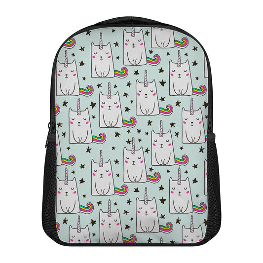 Cute Unicorn Cat Pattern Print Casual Backpack