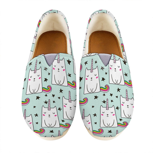 Cute Unicorn Cat Pattern Print Casual Shoes