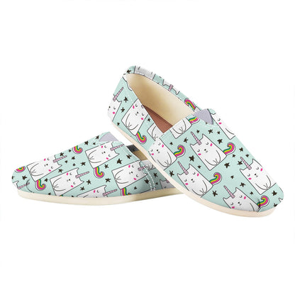 Cute Unicorn Cat Pattern Print Casual Shoes