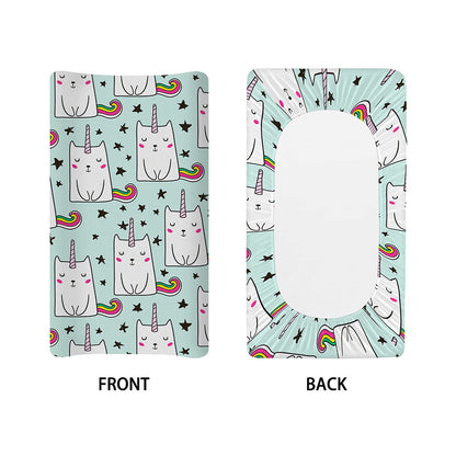 Cute Unicorn Cat Pattern Print Changing Pad Cover