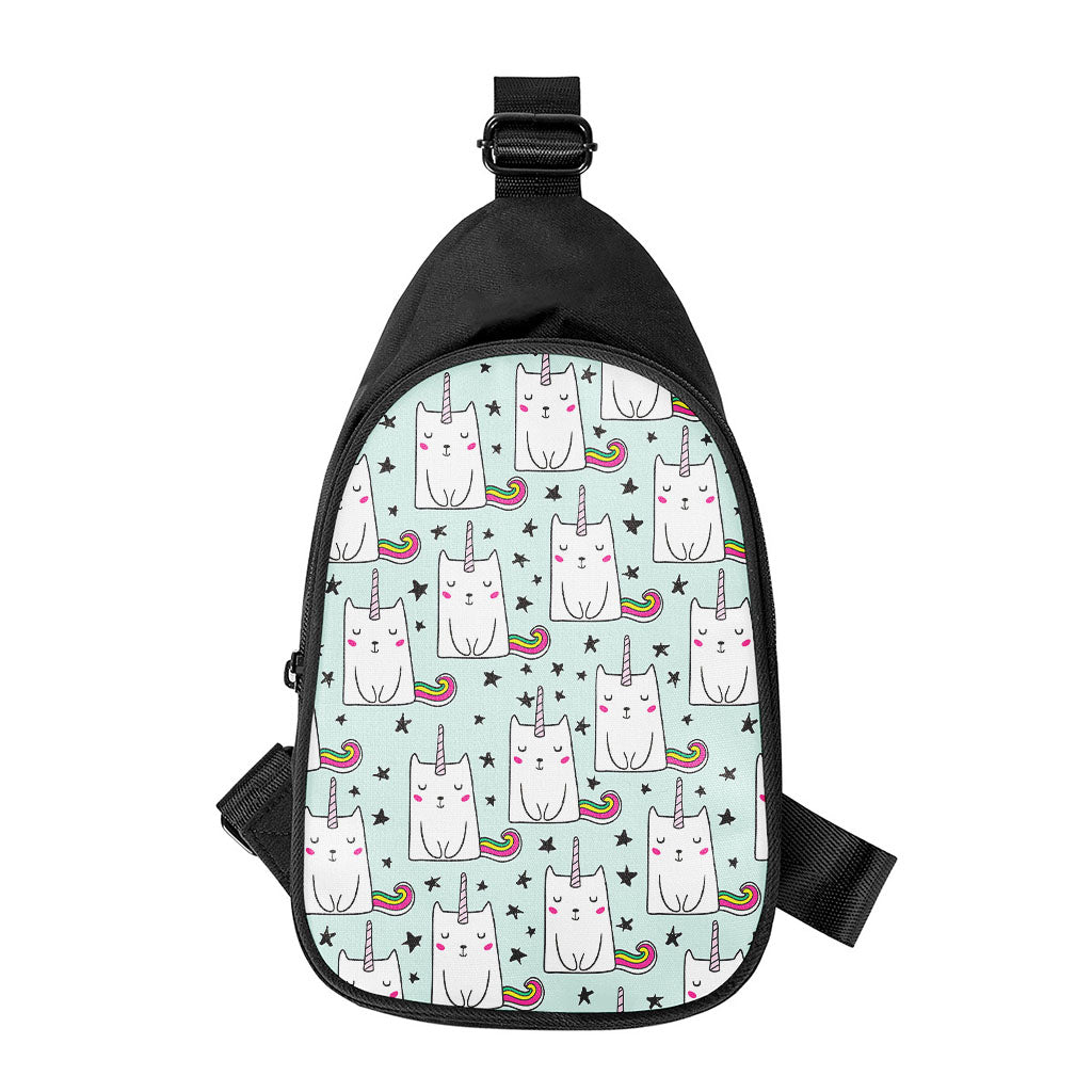 Cute Unicorn Cat Pattern Print Chest Bag
