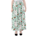 Cute Unicorn Cat Pattern Print Chiffon Maxi Skirt