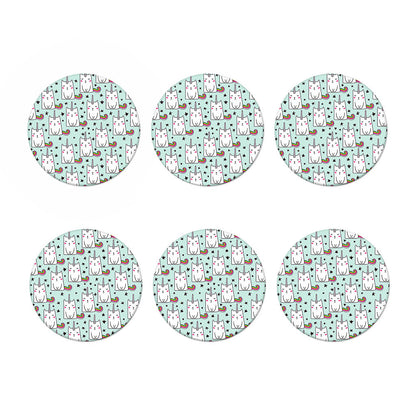 Cute Unicorn Cat Pattern Print Coaster Set