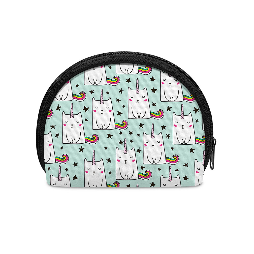 Cute Unicorn Cat Pattern Print Coin Purse
