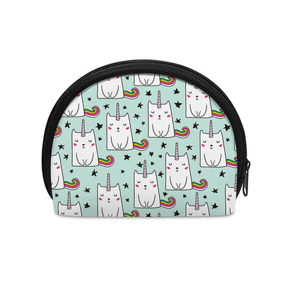 Cute Unicorn Cat Pattern Print Coin Purse