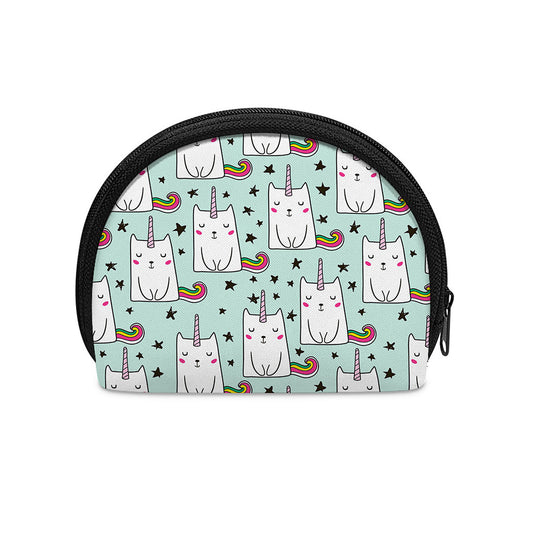 Cute Unicorn Cat Pattern Print Coin Purse