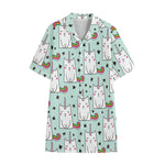 Cute Unicorn Cat Pattern Print Cotton Hawaiian Shirt