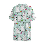 Cute Unicorn Cat Pattern Print Cotton Hawaiian Shirt