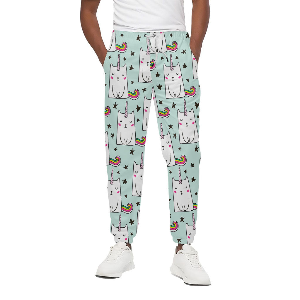 Cute Unicorn Cat Pattern Print Cotton Pants