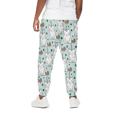Cute Unicorn Cat Pattern Print Cotton Pants
