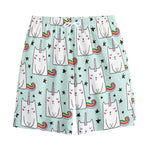 Cute Unicorn Cat Pattern Print Cotton Shorts